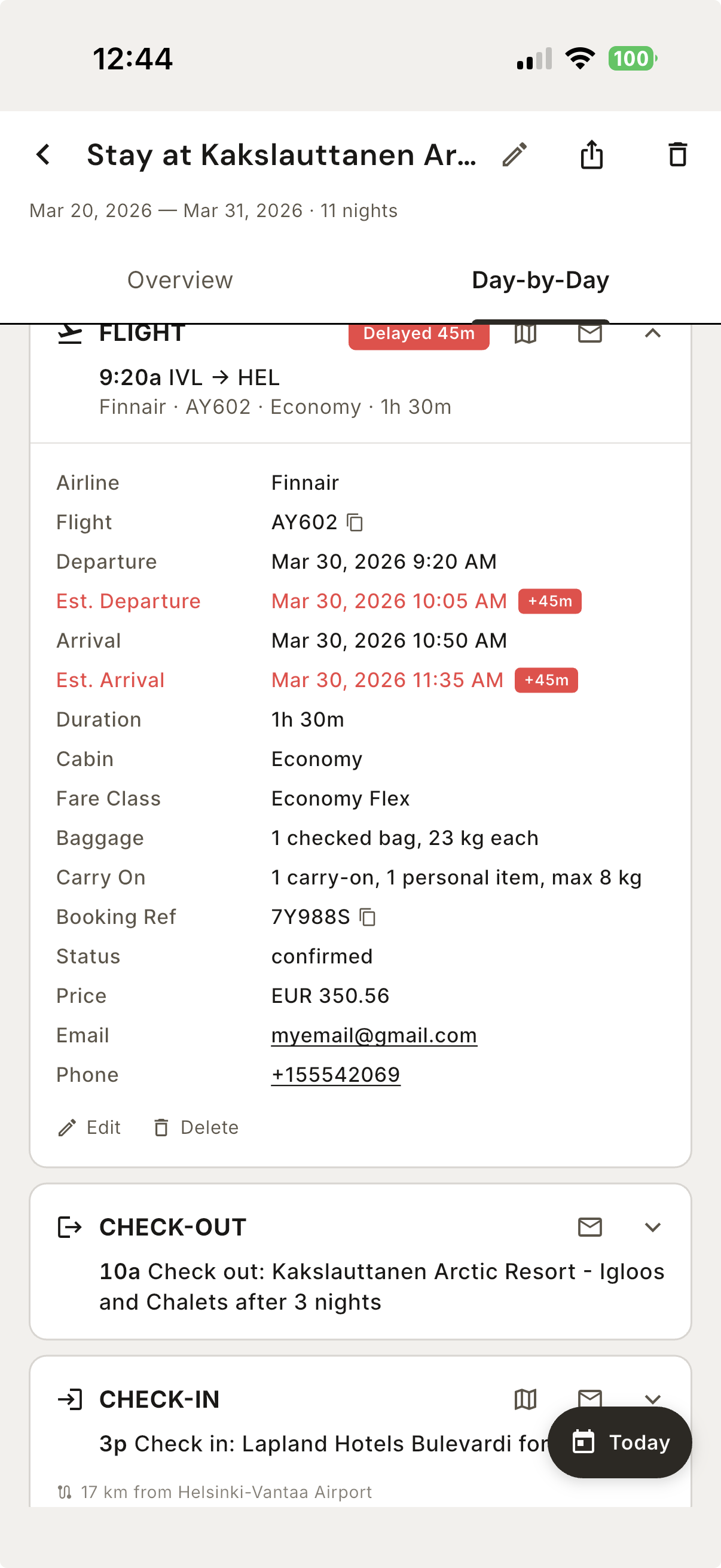Flight delay tracking